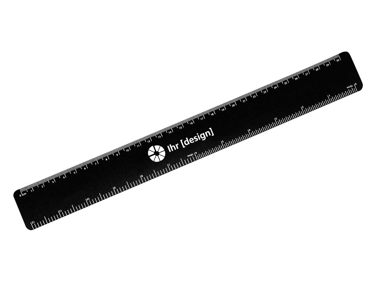 Lineal 'Flexi' 30 cm inkl. 1-farbigem Aufdruck, schwarz