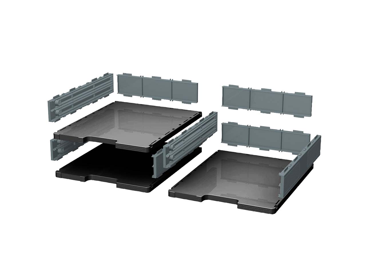 Exacompta Schubladenbox-Basiselemente Modulodoc "ECOBlack", 363x305x105 mm, dunkelgrau