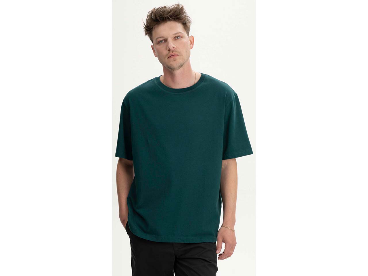 MELA Bio-Herren-T-Shirt "BHAJAN" mit überschnittenen Schultern, tiefsee, Gr. XL