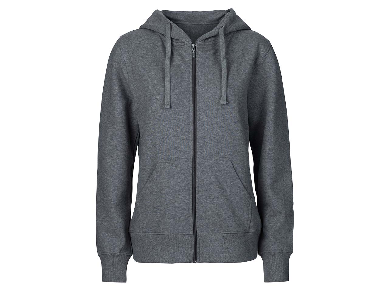 Neutral Bio-Damen-Sweatjacke mit Kapuze dunkelgrau, Gr. L