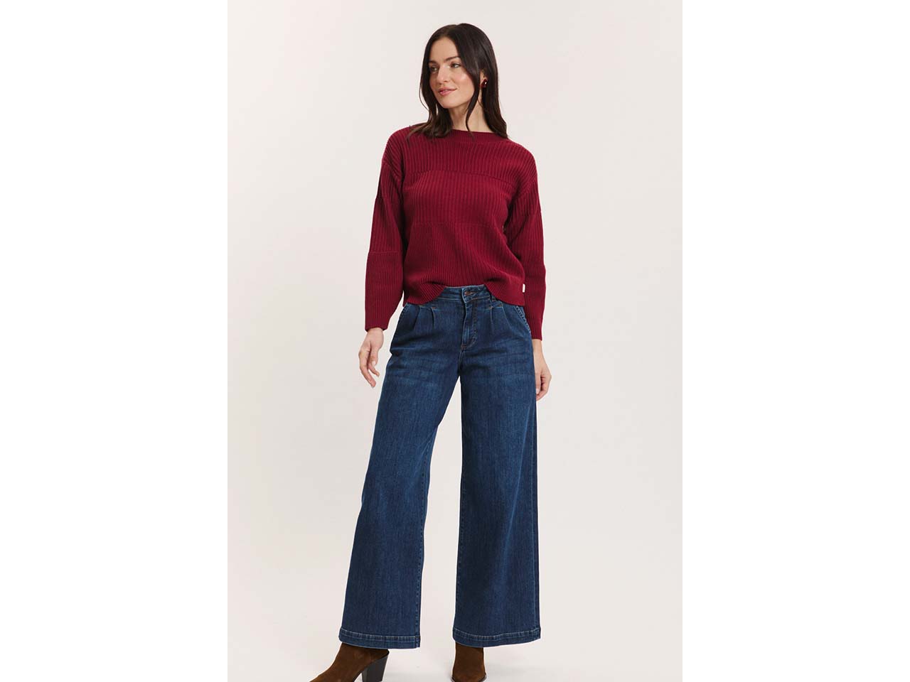 tranquillo Bio-Damen-Jeanshose 'Dorthaa' mit weitem Bein, vanuta blue, Gr. 40