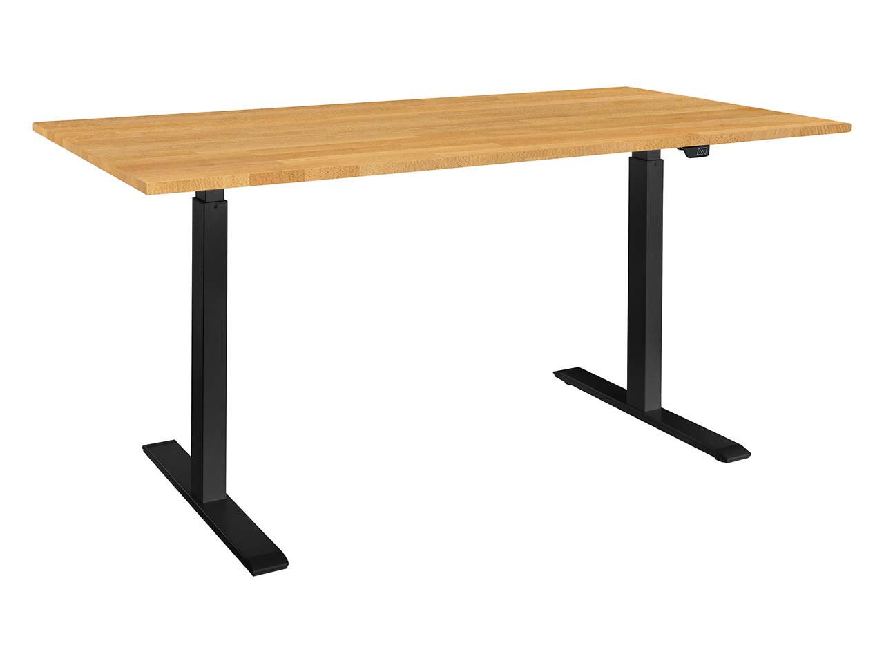 memo Höhenverstellbarer Schreibtisch "ON" schwarz, Buche massiv, B 160 x T 60 cm