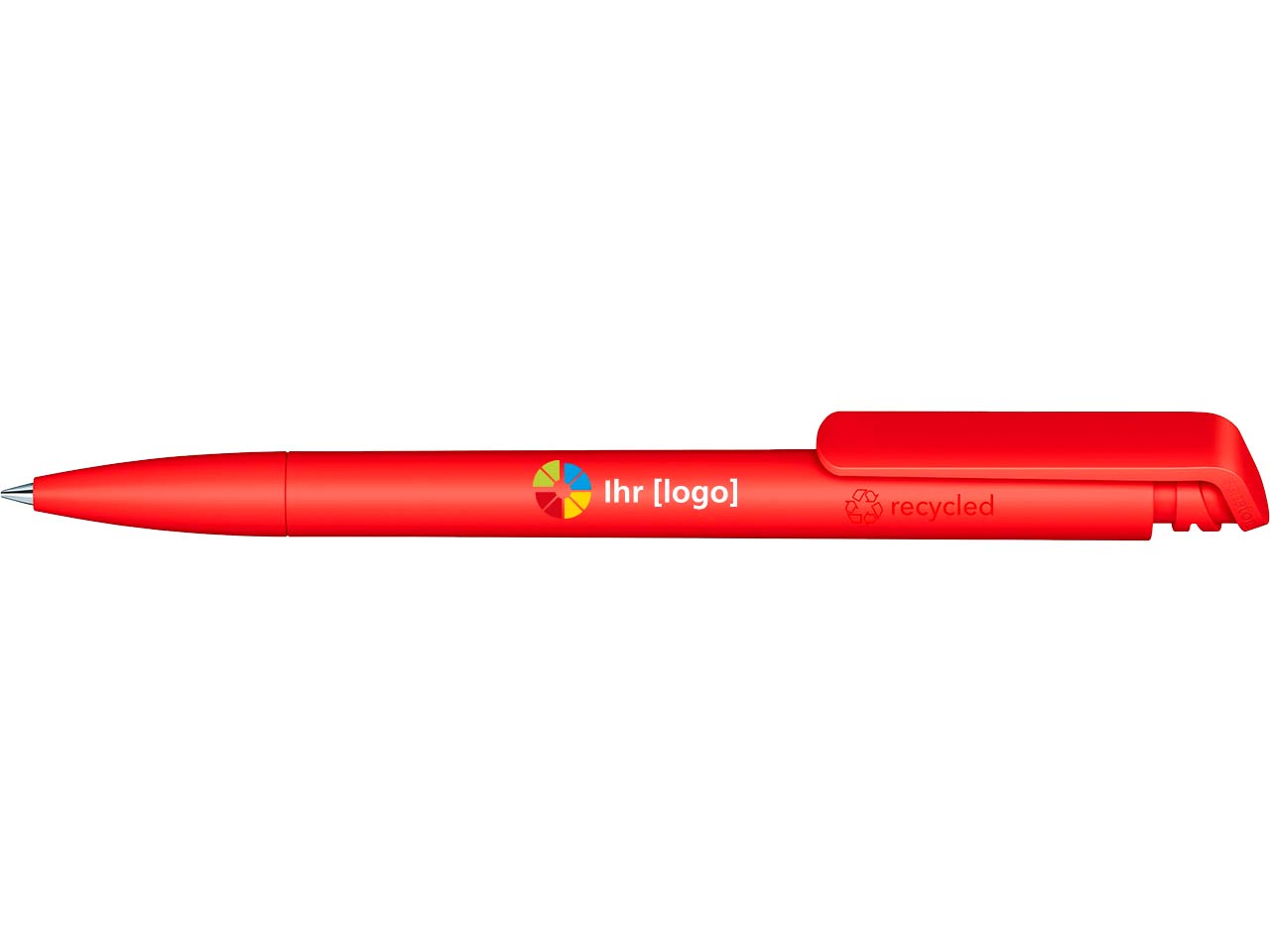 Senator Kugelschreiber "Trento Matt Recycled" inkl. 4-farbigem Aufdruck, rot