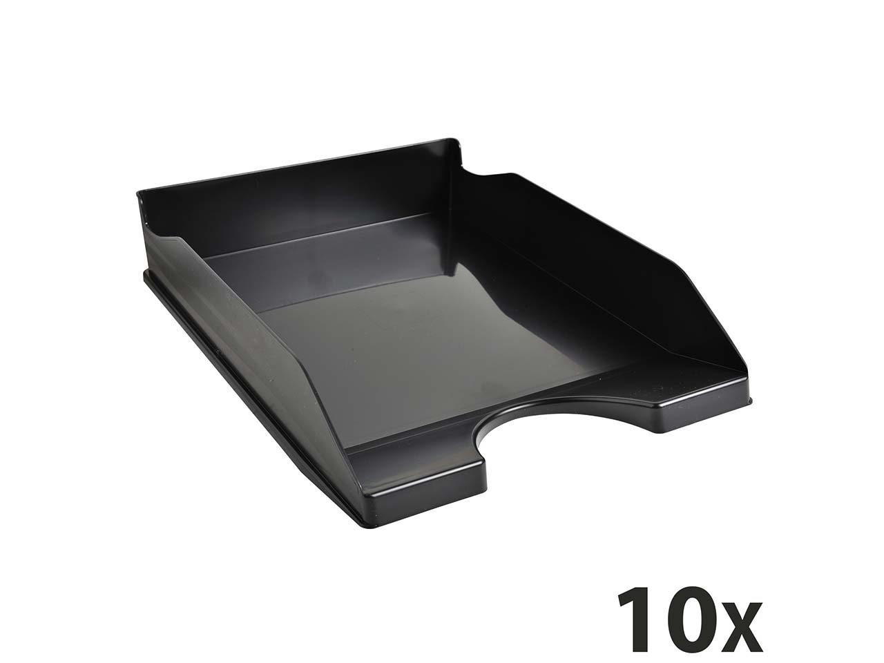 10 Exacompta Briefablagen Ecotray "ECOBlack", DIN A4+, Hoch, schwarz, für je 500 Blatt
