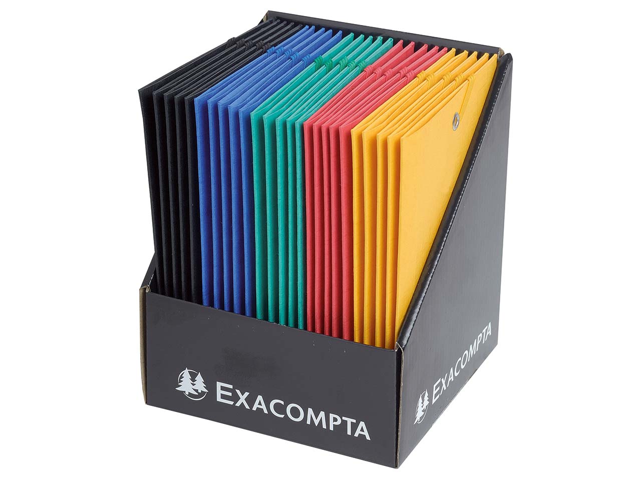25 Exacompta Sammelmappen, Colorspan-Karton, 425 g/m², DIN A6, 3 Klappen, sortiert