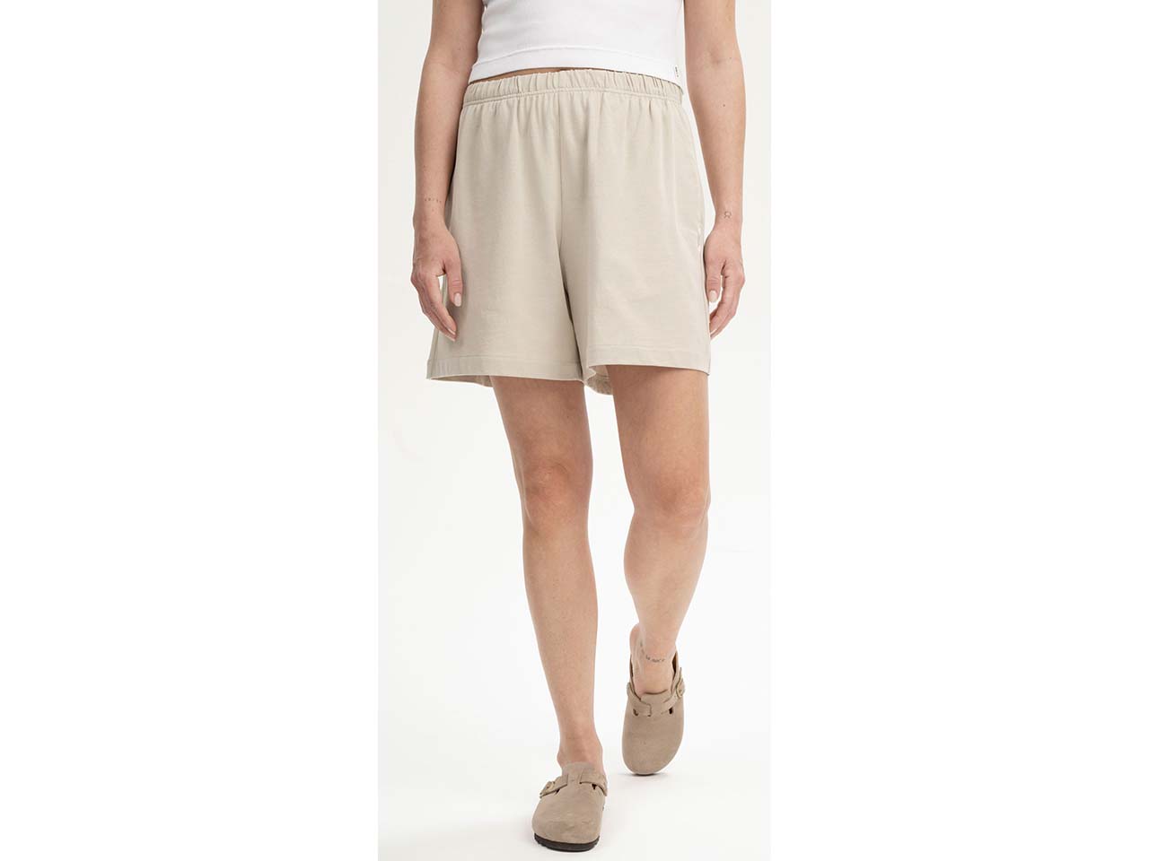 MELA Bio-Damen-Jersey-Short "JIVIKA" mit Seitentaschen, birke, Gr. M