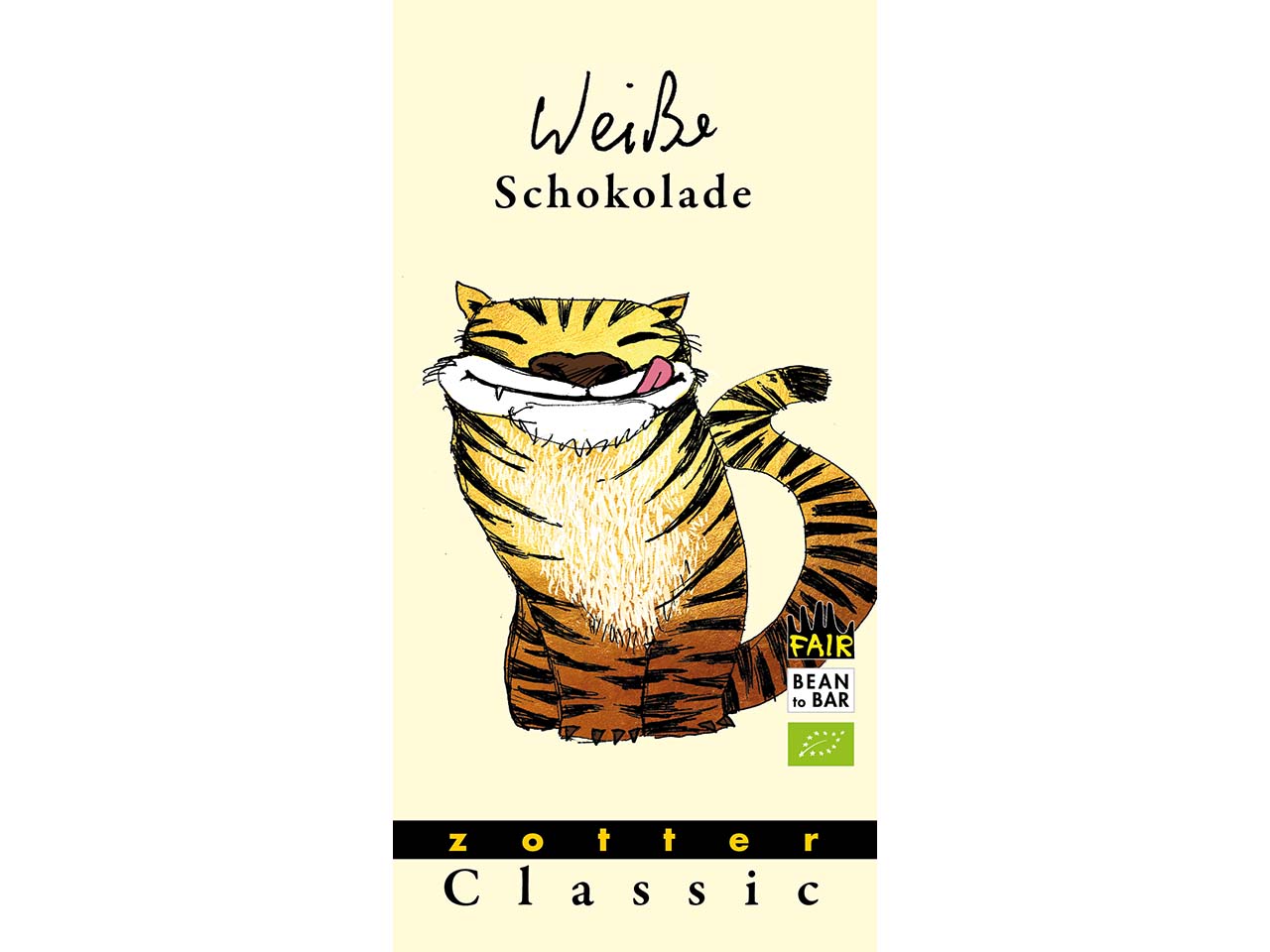 Zotter Bio-Schokolade 'Classic' mit indiv. gestalteter Banderole weiße Schokolade 70 g