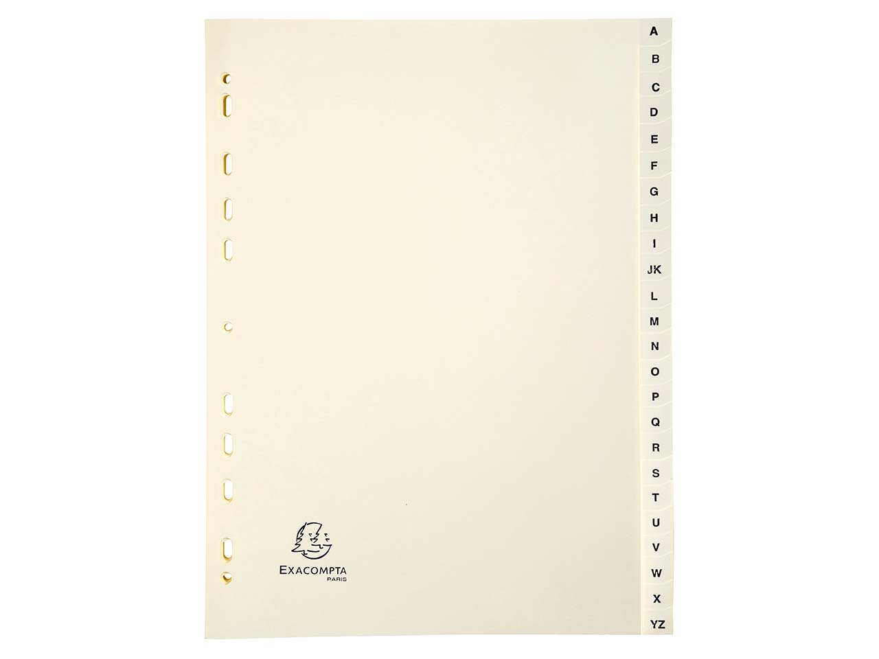 10 Exacompta Register, 24 Taben A-Z, 155 g/m², DIN A4, elfenbein
