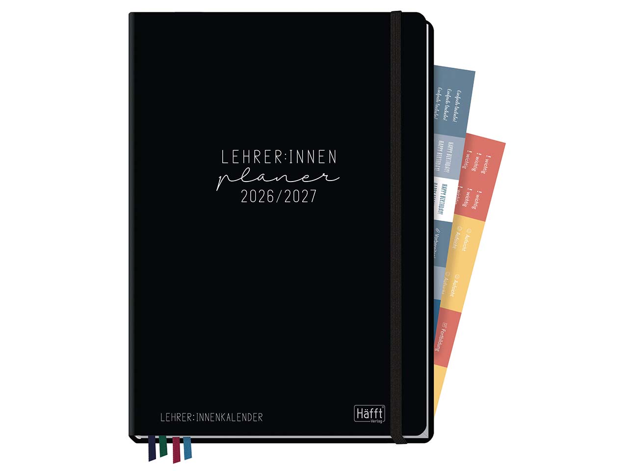 Häfft Lehrer*innen-Planer DIN A4+, 2026/27, Black Edition