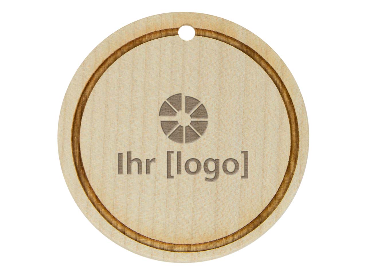 FSC-zertifizierte Medaille mit Bohrung rund 70 x 5 mm