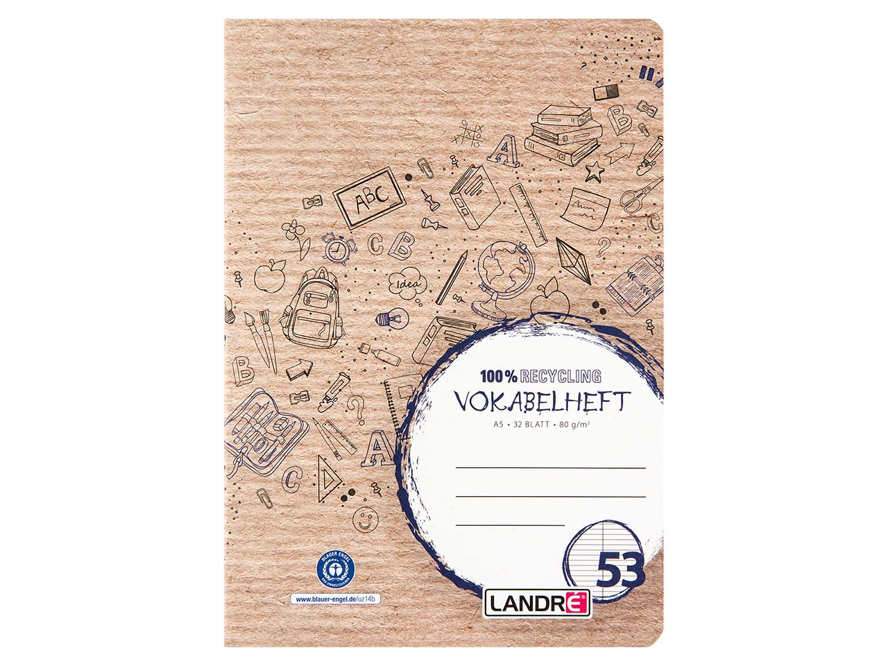 herlitz Recycling-Vokabelheft DIN A5 mit 2 Spalten, 32 Blatt