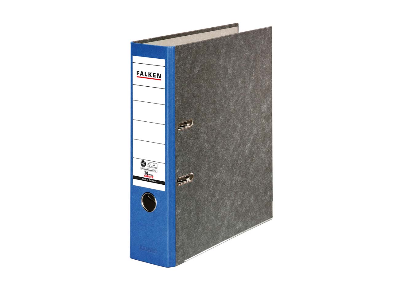 20 Falken Ordner "Recycling", Wolkenmarmor 250 g/m², DIN A4, RB 80 mm, blau
