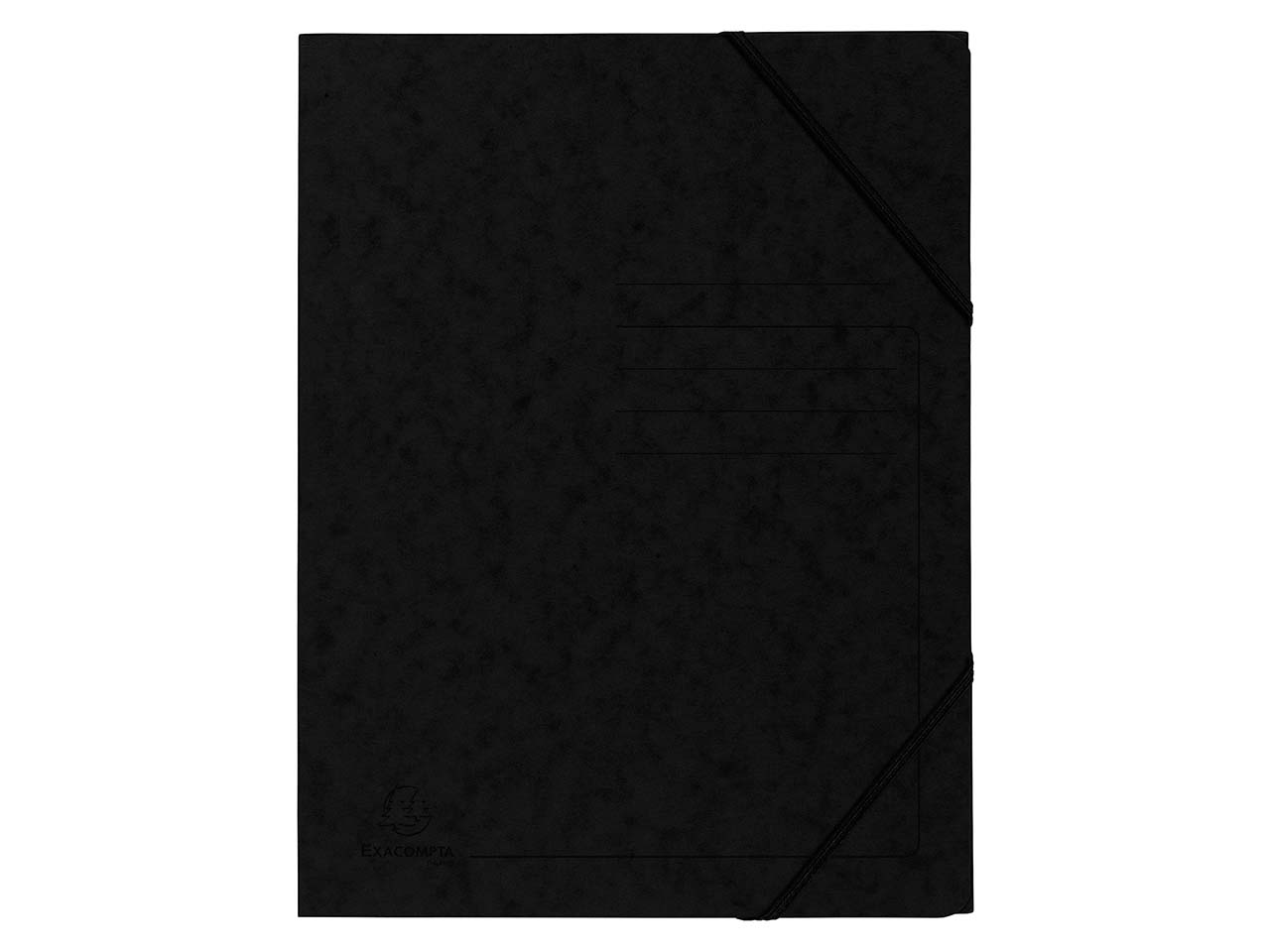 25 Exacompta Eckspannmappen, Colorspan-Karton, 355 g/m², DIN A4, Gummizug, schwarz