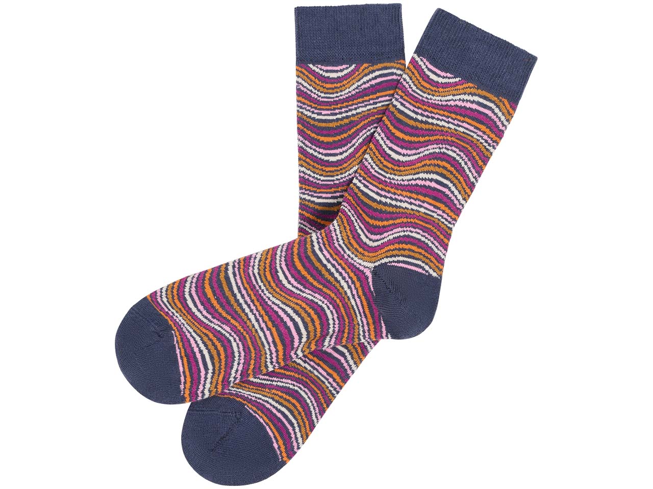 tranquillo 3 Paar Bio-Socken 'Iriaa' mit Wellen-Muster, waves, Gr. 35/38