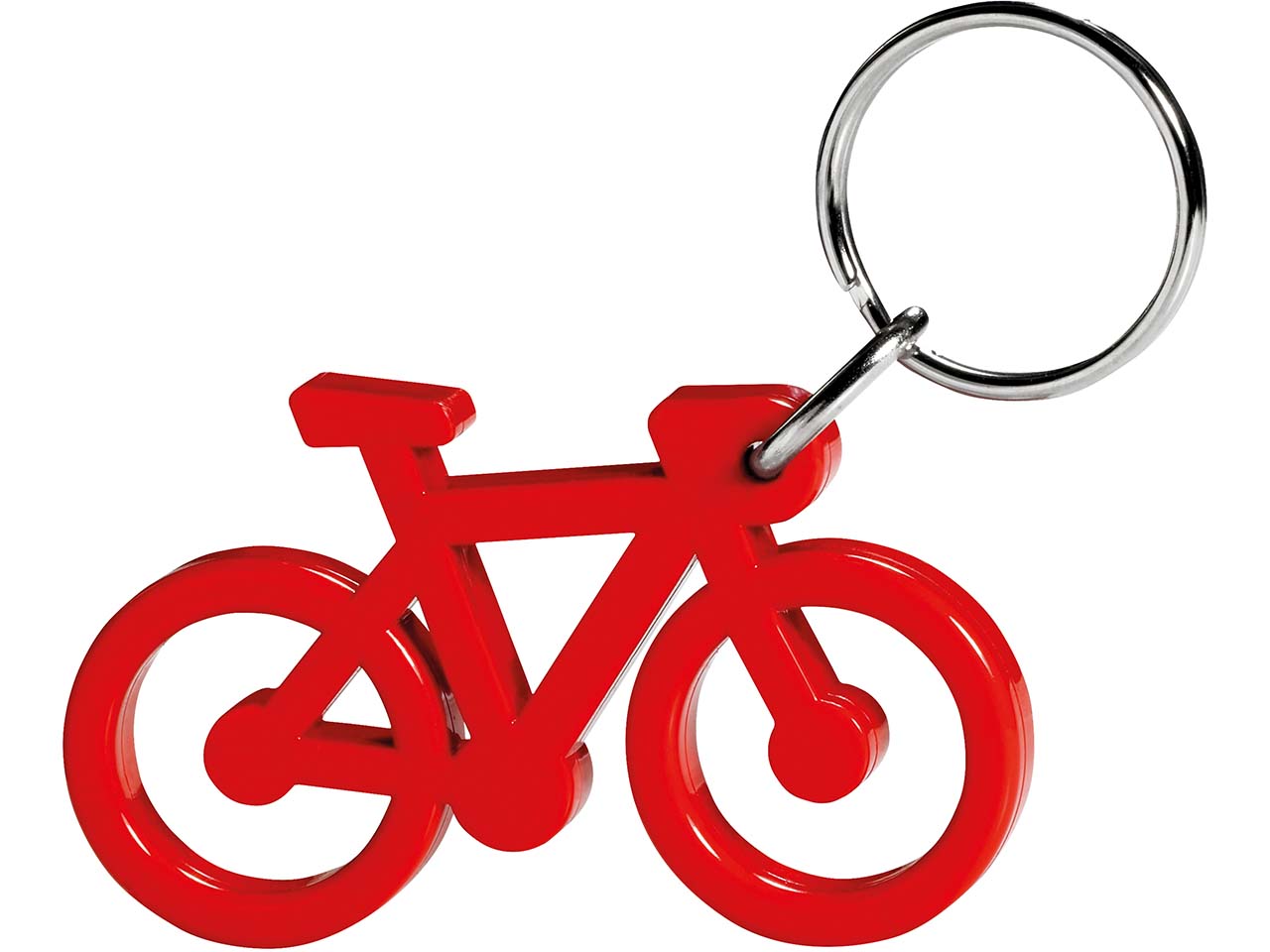 Schlüsselanhänger "Fahrrad" inkl. 1-farbigem Aufdruck, rot Vollton