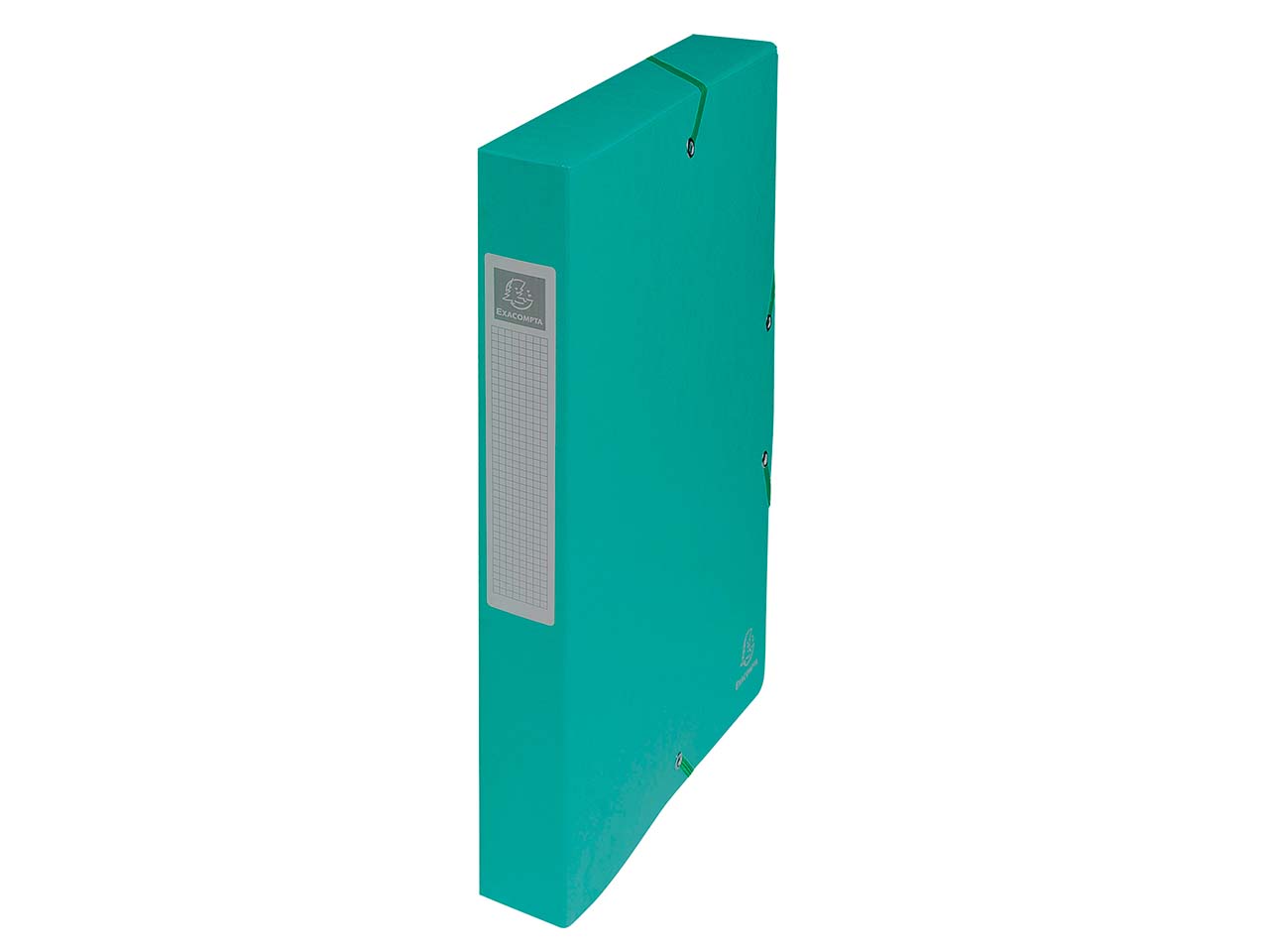 8 Exacompta Archivboxen, Colorspan-Karton, 600 g/m², DIN A4, Gummizug, RB 40 mm, grün