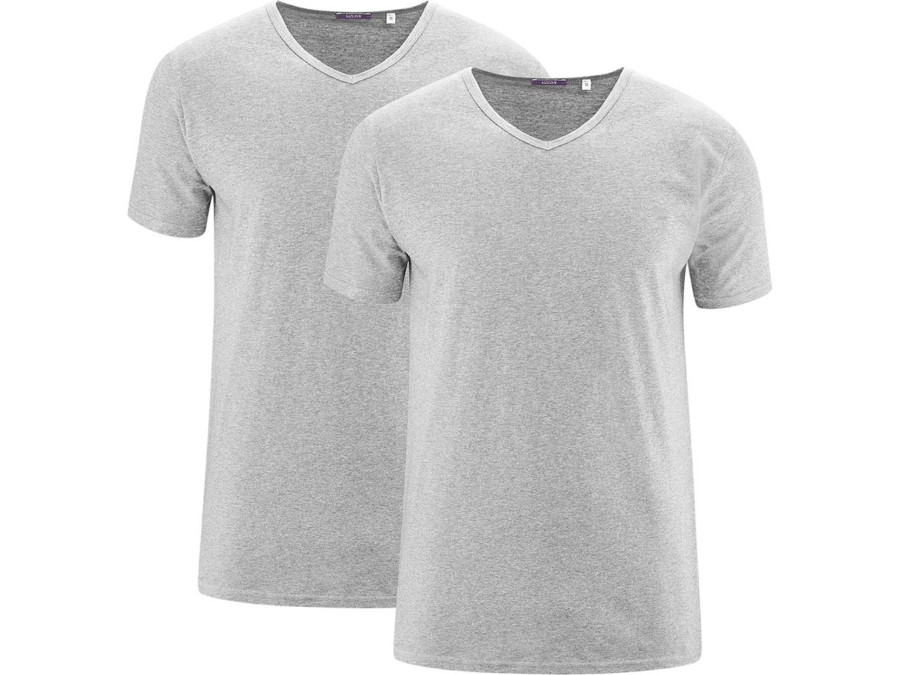 Living Crafts 2er-Pack Bio-Herren-T-Shirts "Dean" grau meliert, Gr. XL