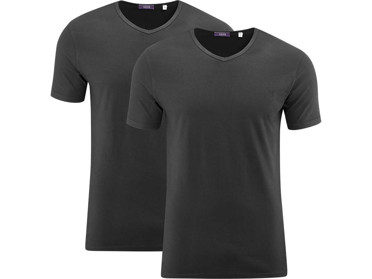 Living Crafts 2er-Pack Bio-Herren-T-Shirts "Dean" schwarz, Gr. M