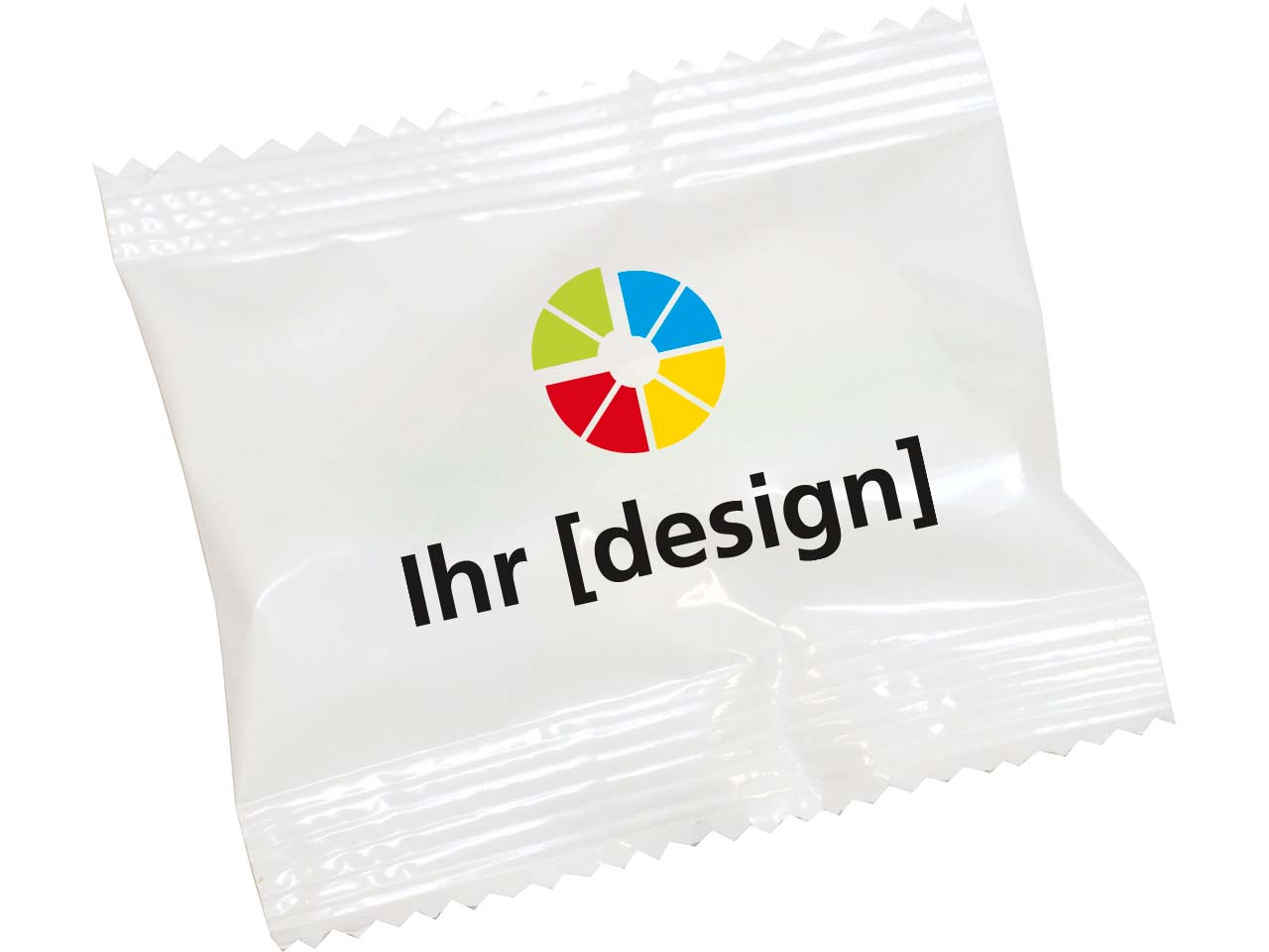 Mini-Tütchen Bio-Dextrose-Drops, 5 g mit 4-farbigem Digitaldruck auf weißer Folie