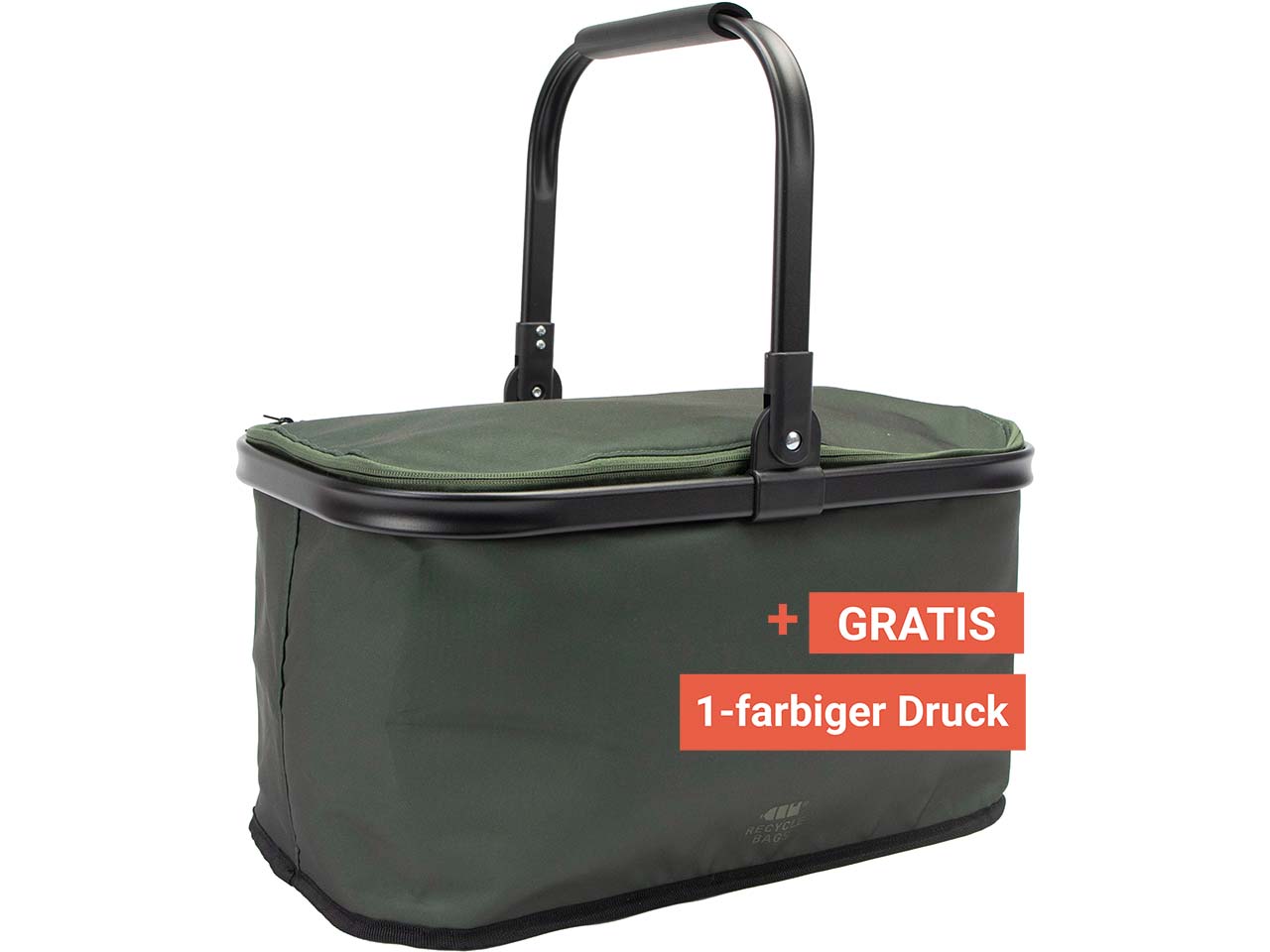 Einkaufskorb "Cool Basket" isoliert, 36 l, klappbar, inkl. 1c-Gratisdruck, olivgrün