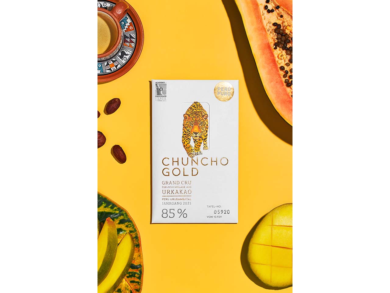 PERÚ PURO Bio Zartbitterschokolade "CHUNCHO GOLD Grand Cru" 85 % Kakao, 70 g