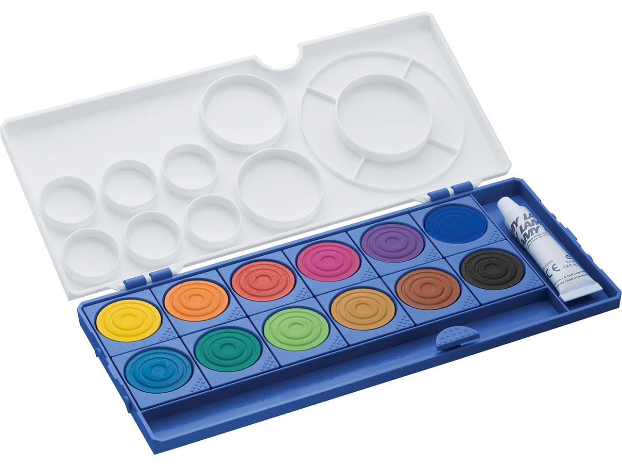 LAMY Wasserfarbkasten "aquaplus" 12 Farben mit Deckweiß, blau