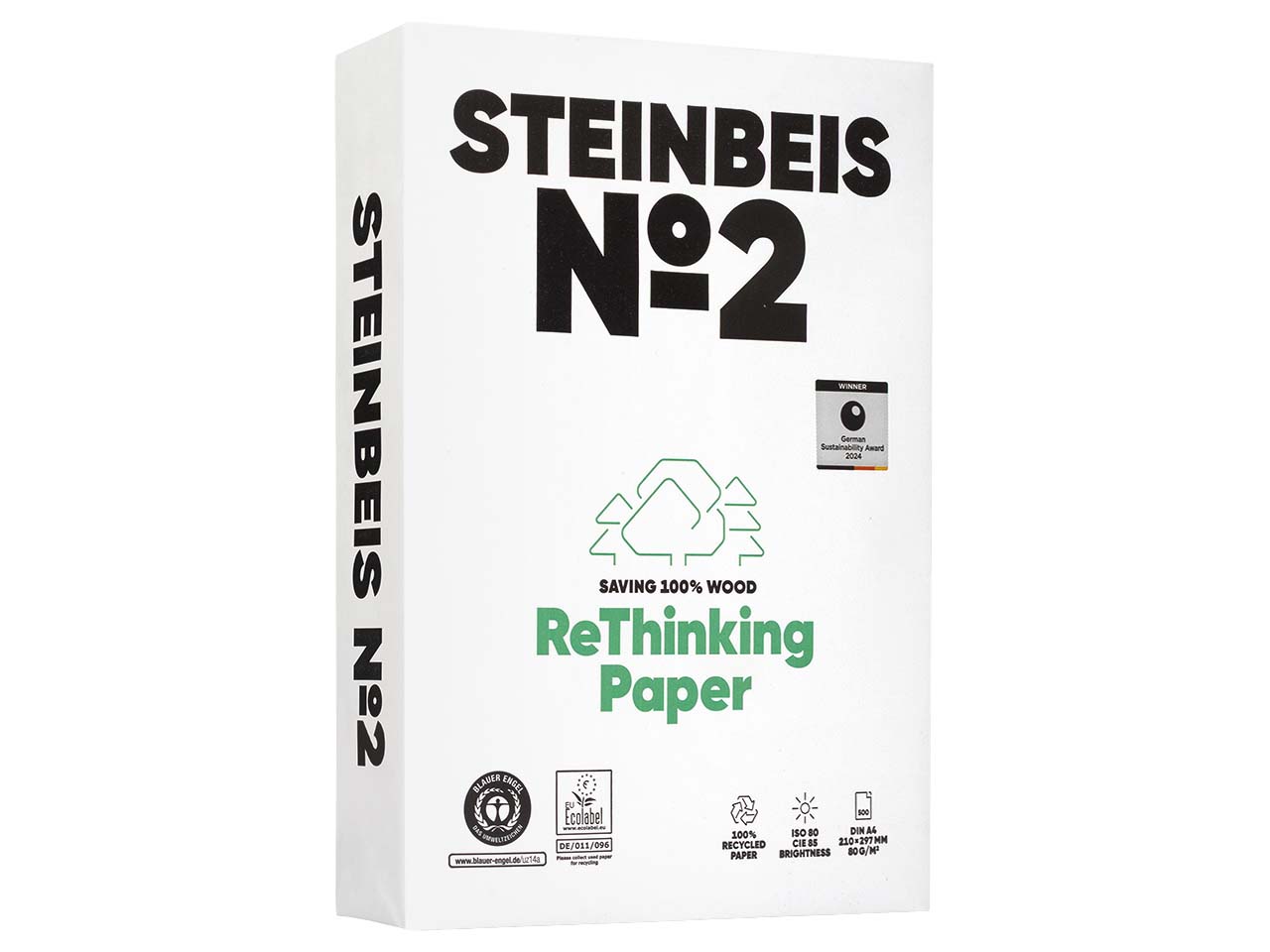 500 Blatt Steinbeis Recycling Kopierpapier "No.2, TrendWhite" DIN A4