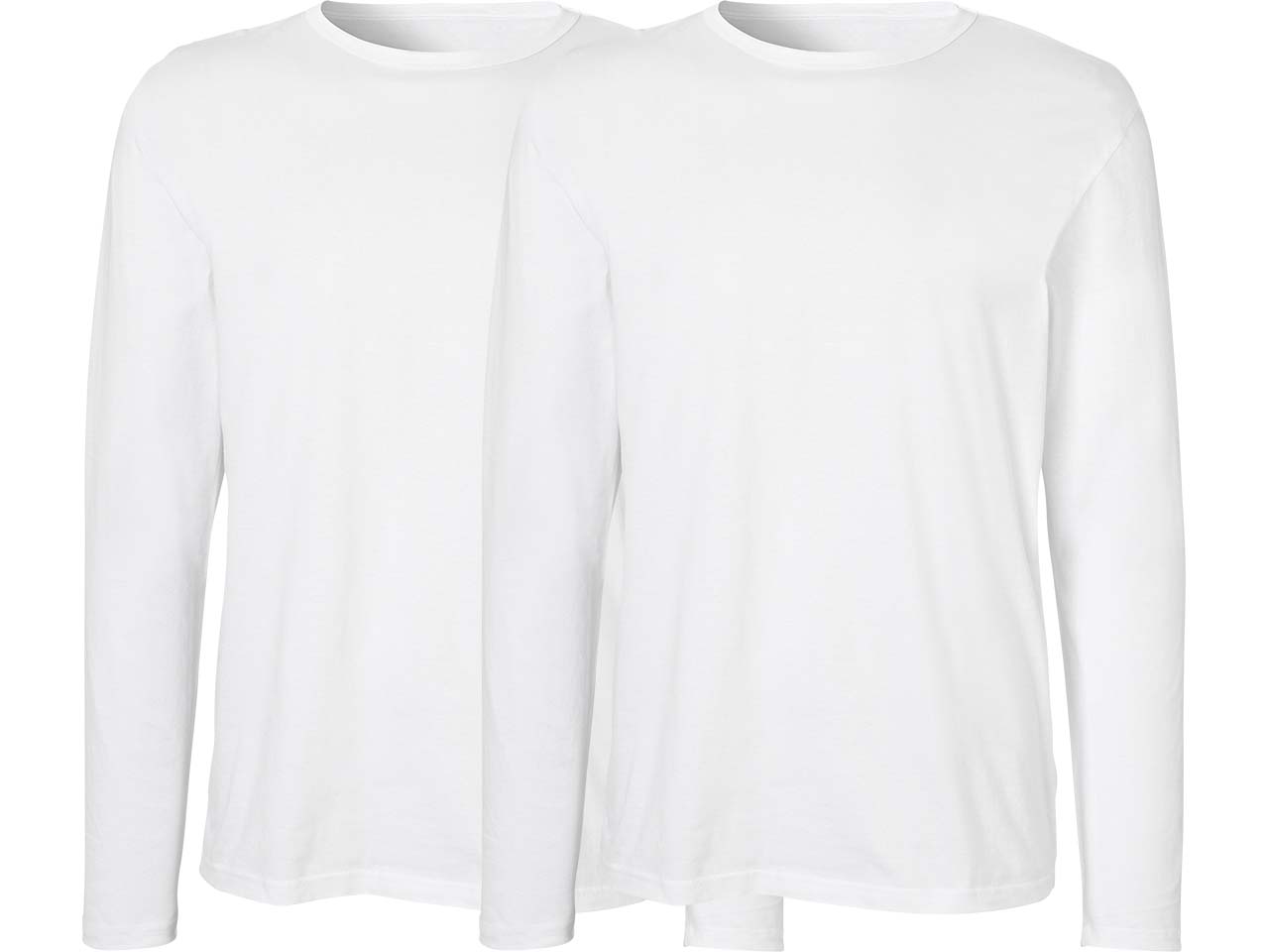 Neutral 2er-Pack Bio-Herren-Langarmshirt mit Rundhalsausschnitt, weiß, Gr. XL