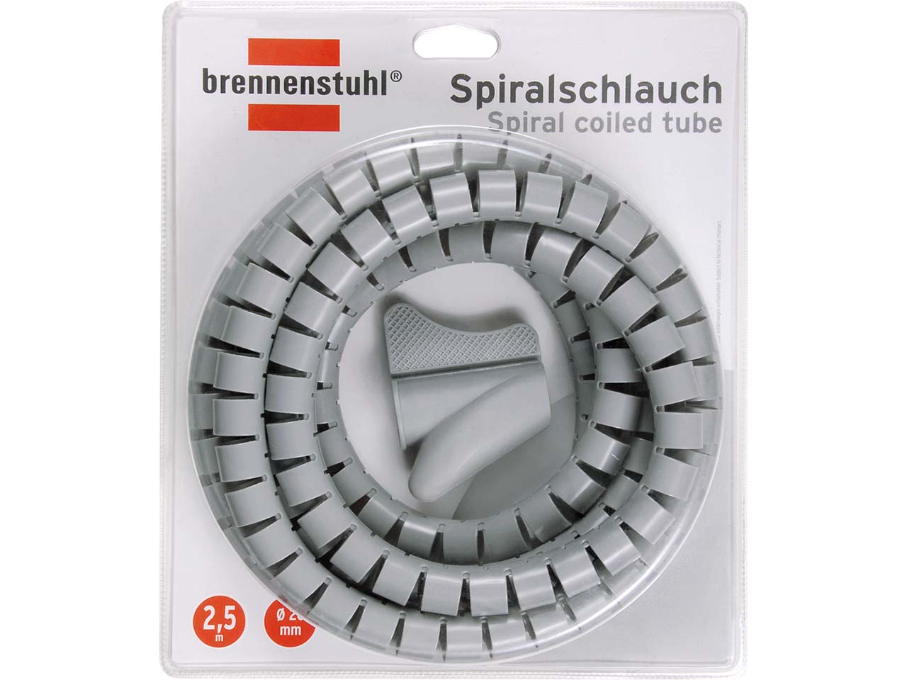 brennenstuhl Spiralschlauch 2,5 m, Ø 20 mm, grau