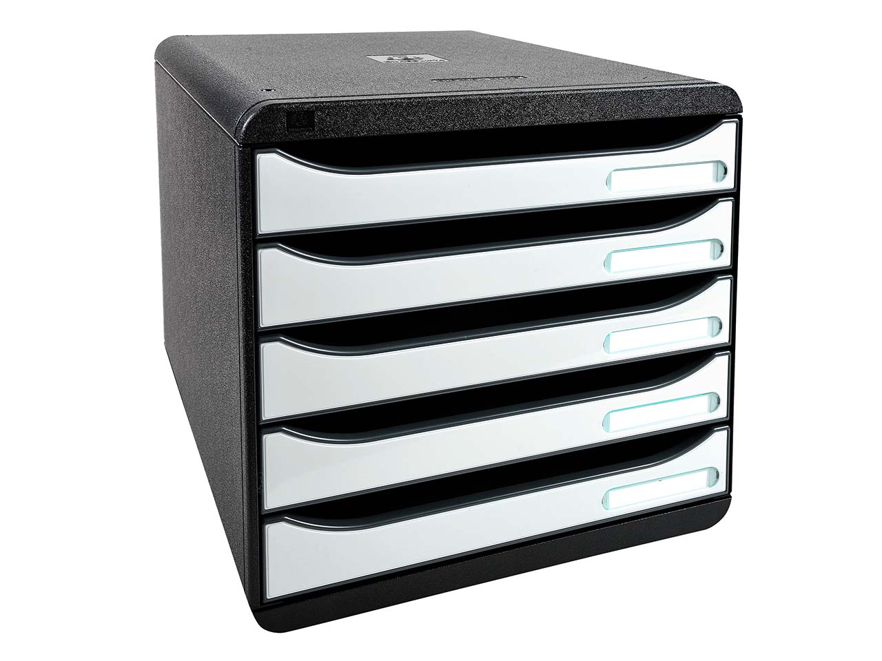Exacompta Schubladenbox Big Box Plus "Glossy", DIN A4+, 5 Schubladen offen, weiß