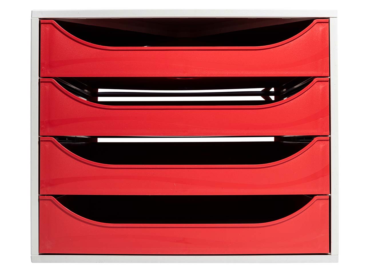Exacompta Schubladenbox Ecobox "Office", DIN A4+, 4 Schubladen, rot