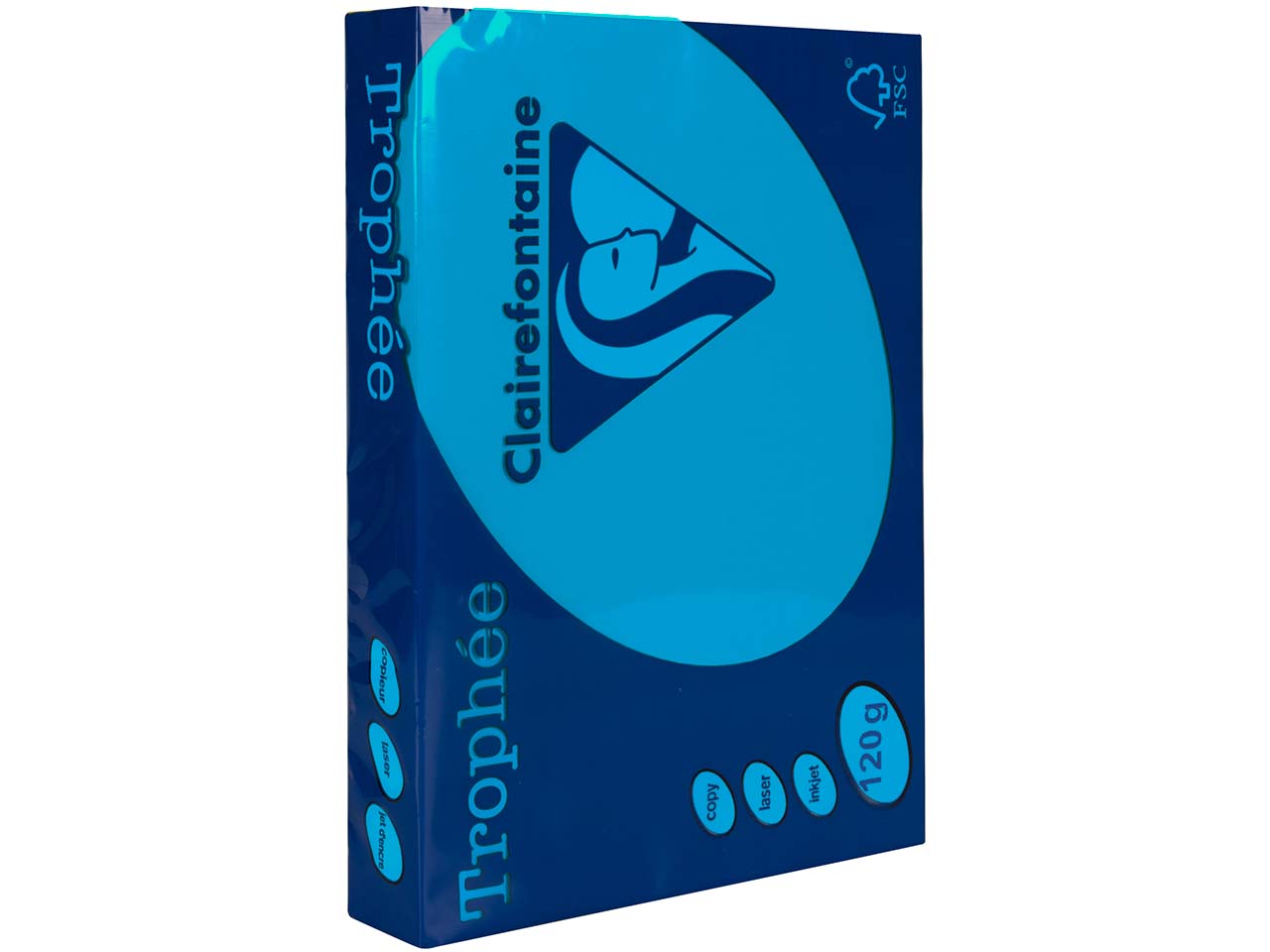 250 Blatt Clairfontaine Farbiges Kopierpapier "Trophee" 120 g/m², DIN A4, karibikblau