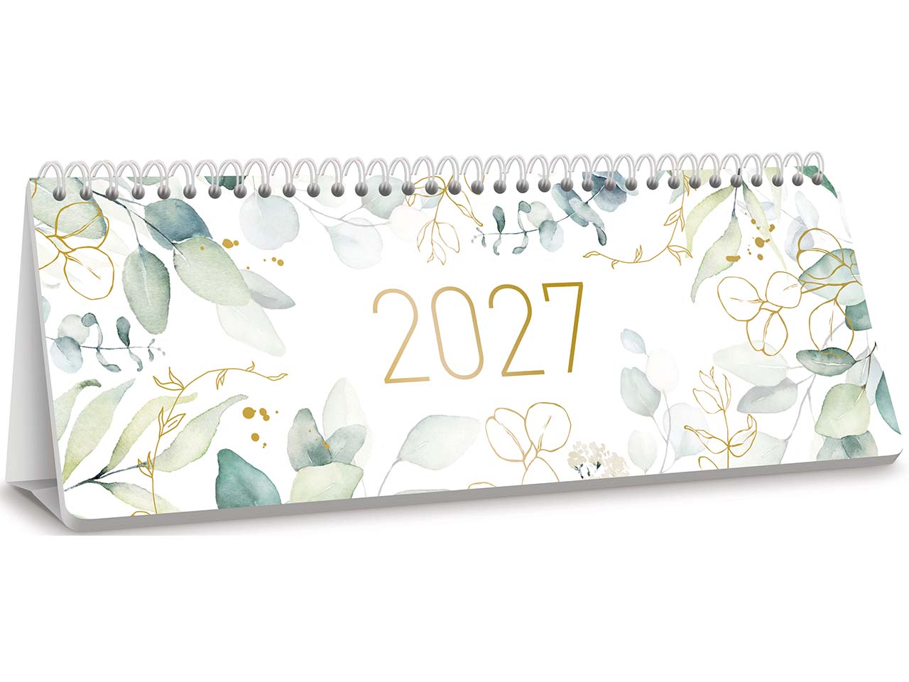 Häfft Tischkalender 2027 mit Aufsteller, Blattgold