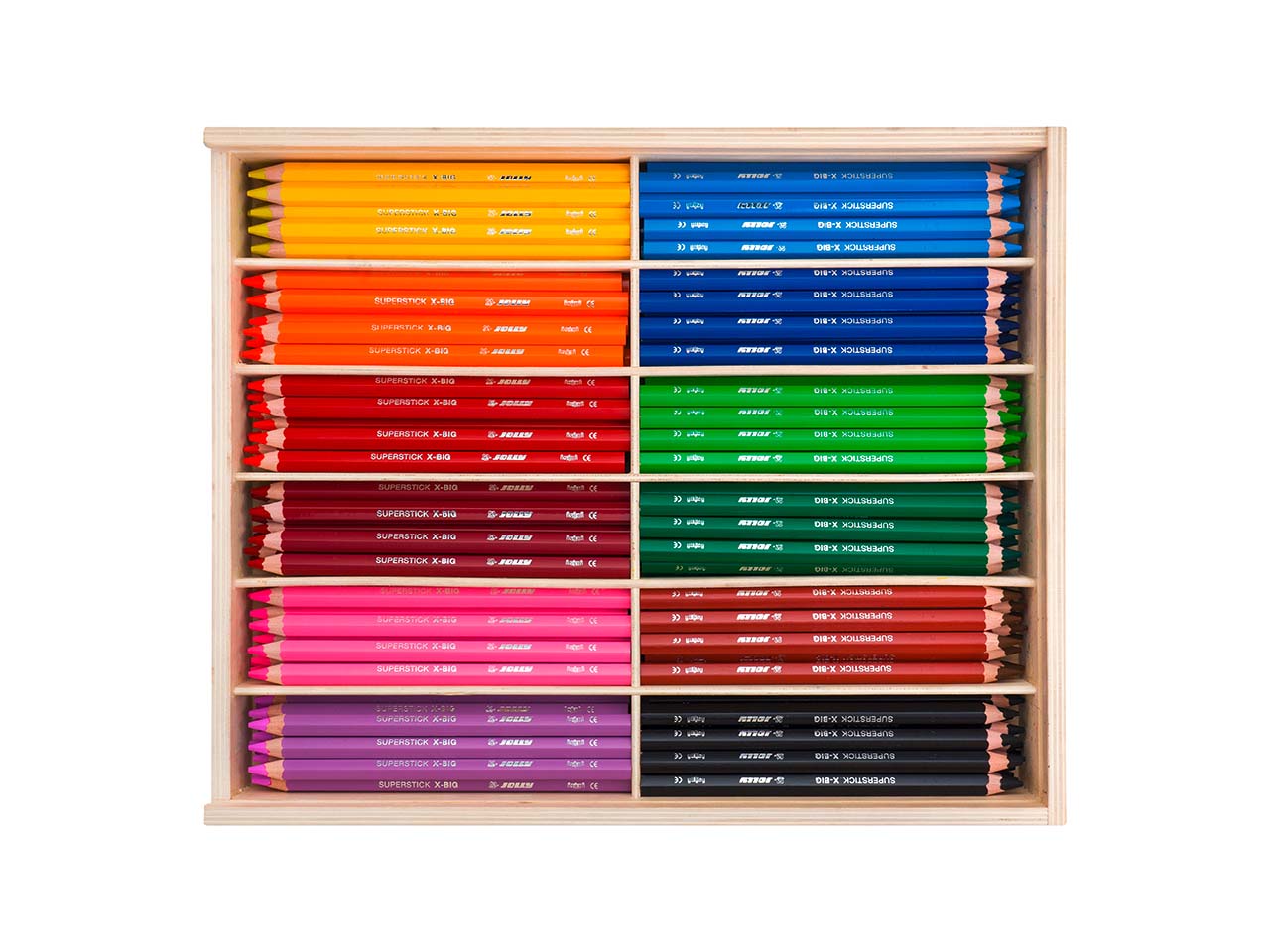JOLLY Buntstifte "X-BIG" Holzbox mit Grundfarben, 180 Stk.