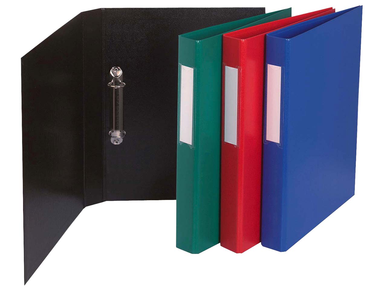 10 Exacompta Ringbücher aus kaschiertem Karton, DIN A4, 2 Ringe, RB 40 mm, sortiert