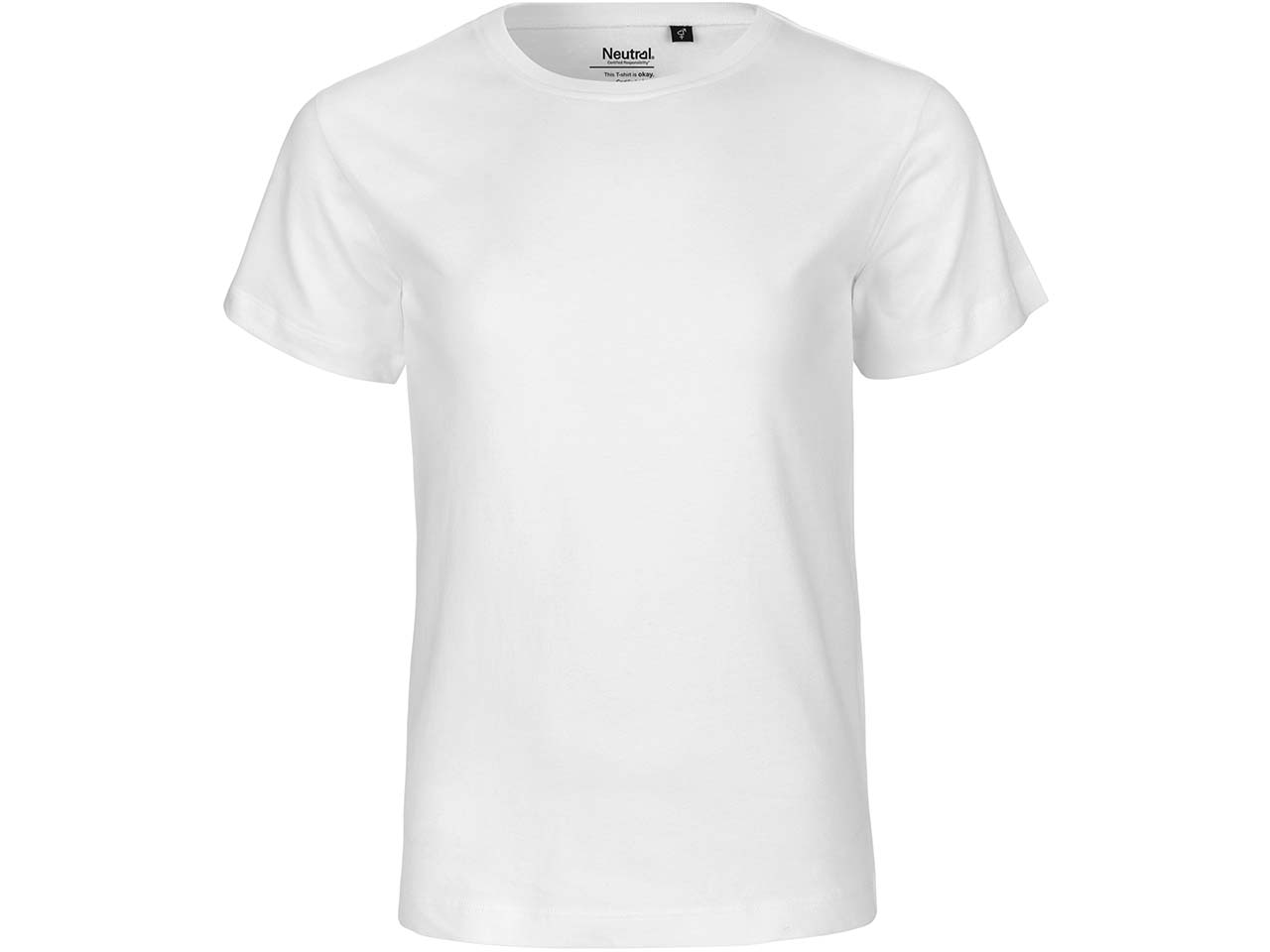 Neutral Bio-Kinder-T-Shirt mit Rundhalsausschnitt, white, Gr. 140/146