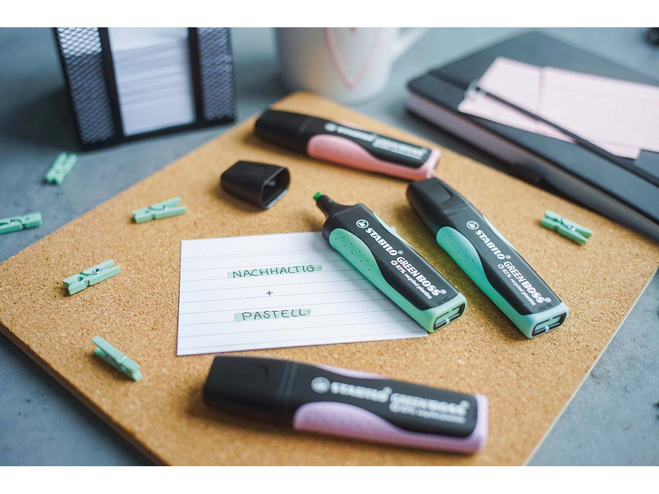 STABILO 4er-Pack Textmarker "GREEN BOSS", pastel sortiert