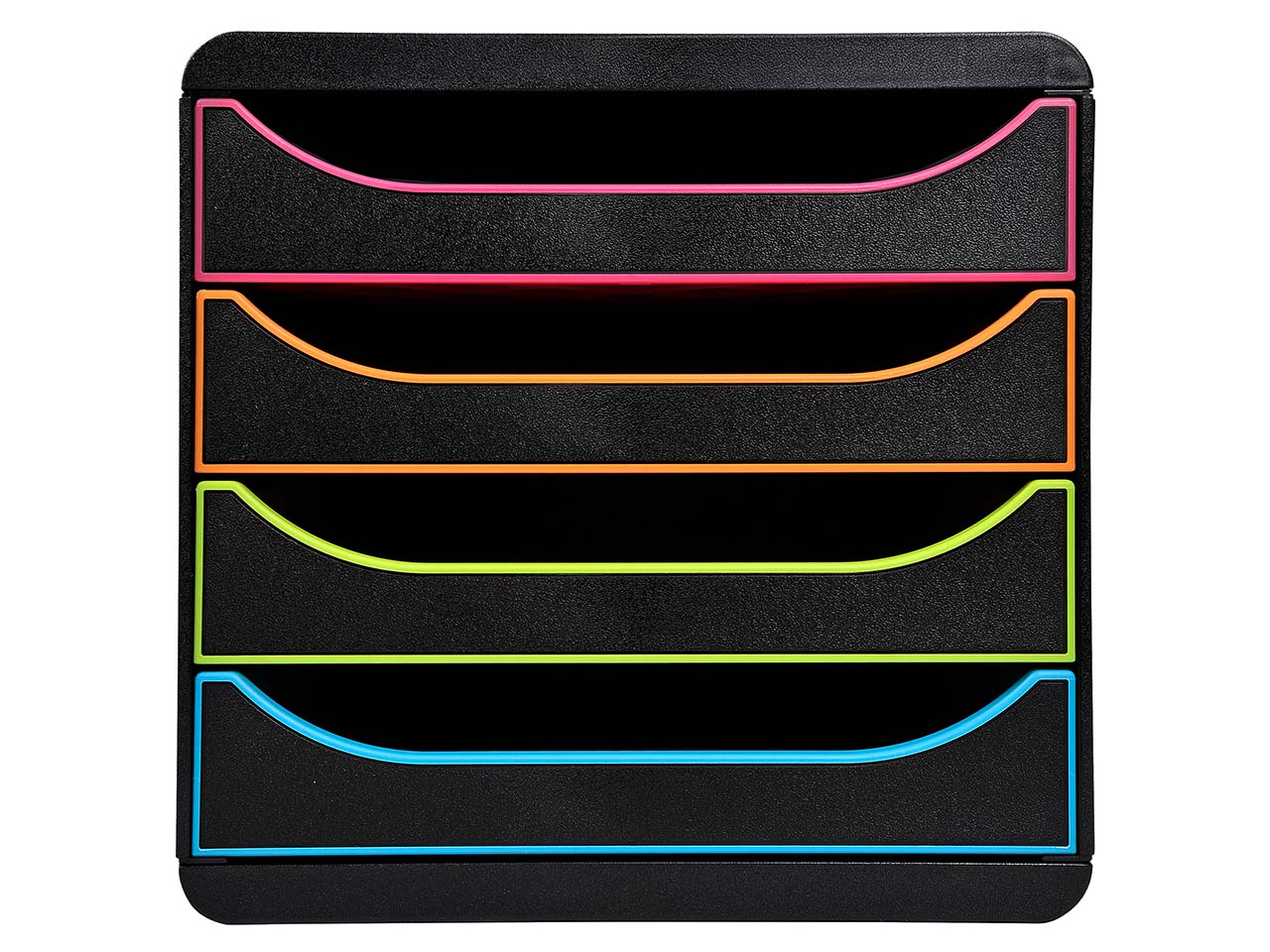 Exacompta Schubladenbox Big Box Plus "Black Office", DIN A4+, 4 Schub., schwarz/harlekin