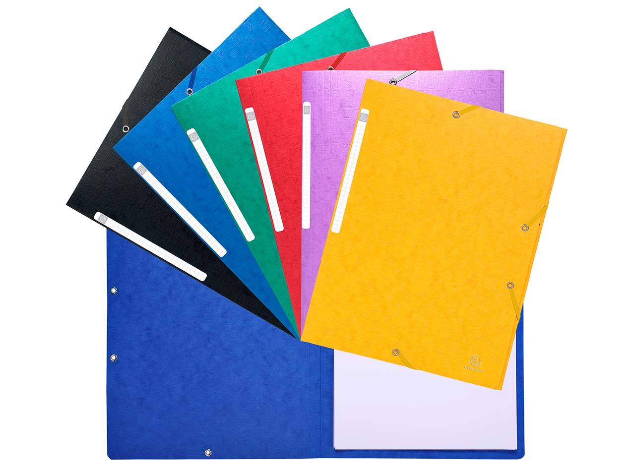 20 Exacompta Eckspannmappen "Scotten" aus Colorspan, 600 g/m²,DIN A4,ohne Klappen,sortiert
