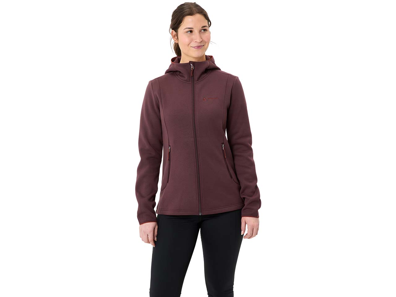 VAUDE Damen-Fleecejacke 'Idris' mit angeschnittener Kapuze, dark oak, Gr. 42