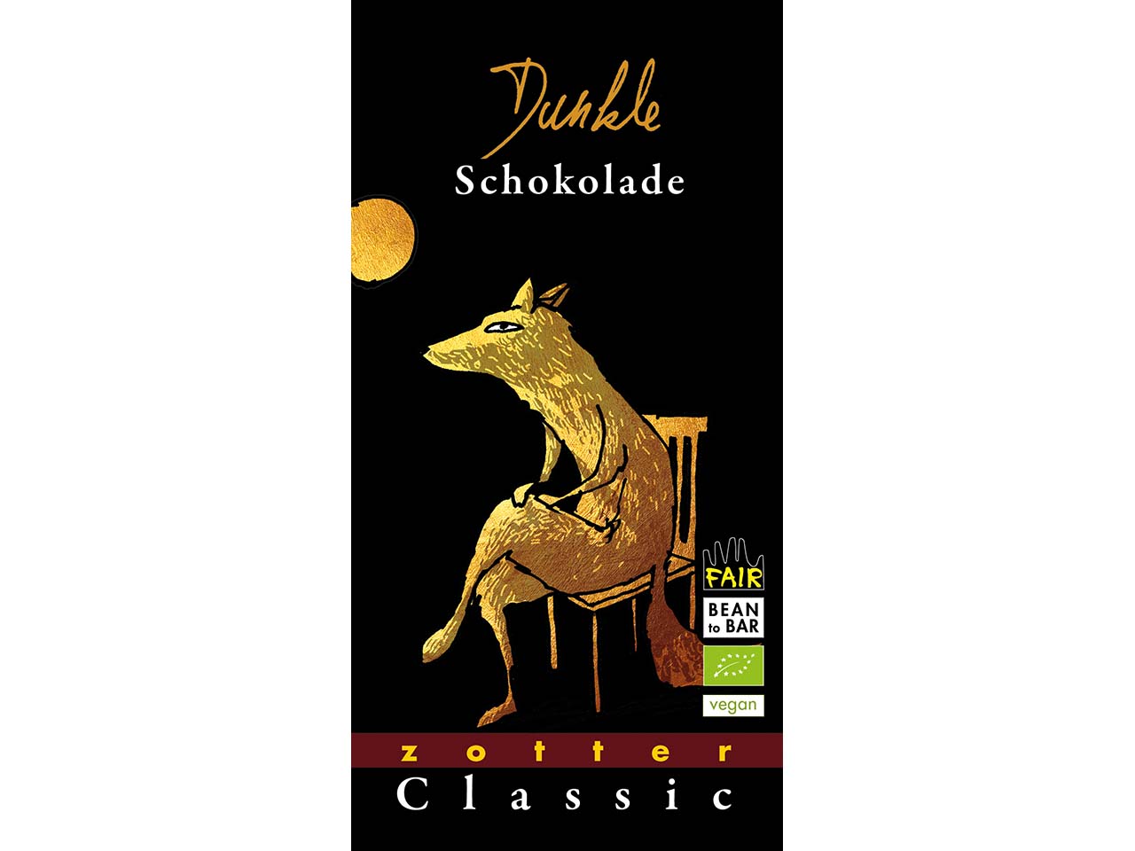 Zotter Bio-Schokolade 'Classic' mit indiv. gestalteter Banderole dunkle Schokolade 70 g