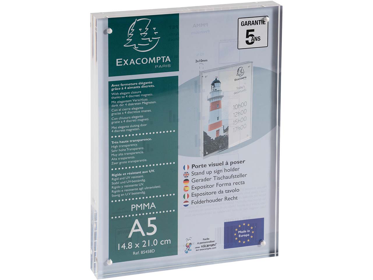 Exacompta Tischaufsteller "Exacryl" mit Magnetverschluss (2x10mm) DIN A5