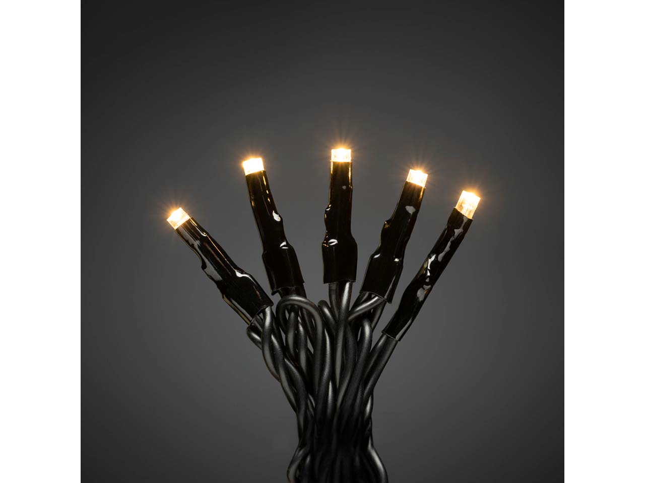 Konstsmide LED-Lichterkette Micro, 100 Dioden warmweiß, Kabel schwarz