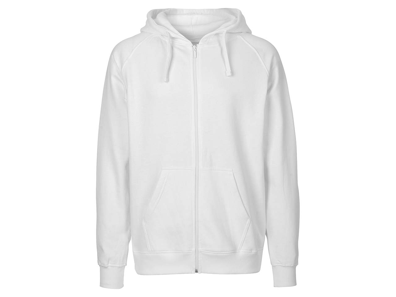 Neutral Bio-Herren-Sweatjacke mit Kapuze weiß, Gr. L