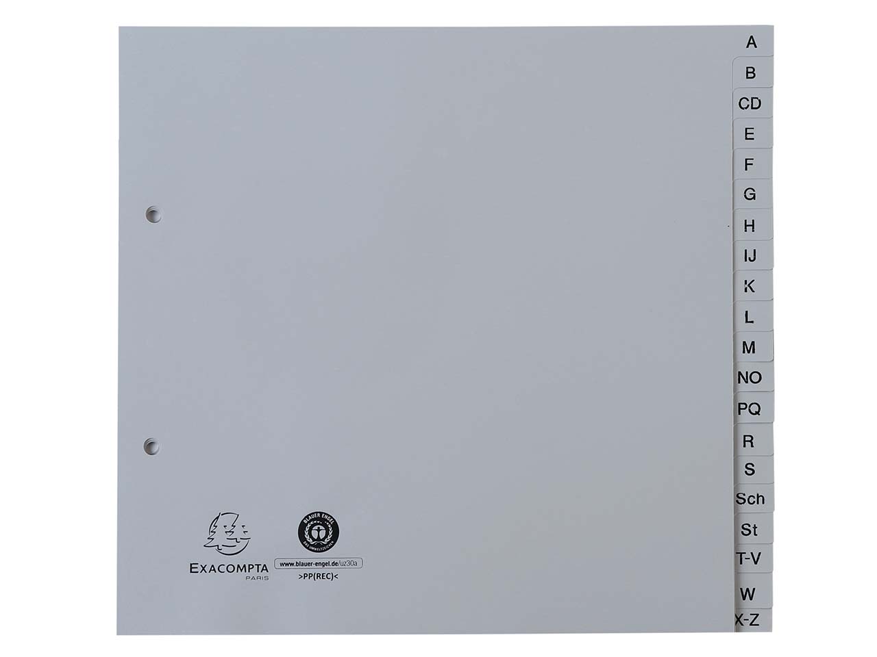 25 Exacompta Register, 2/3, 20 Taben A-Z, 120 µ, grau