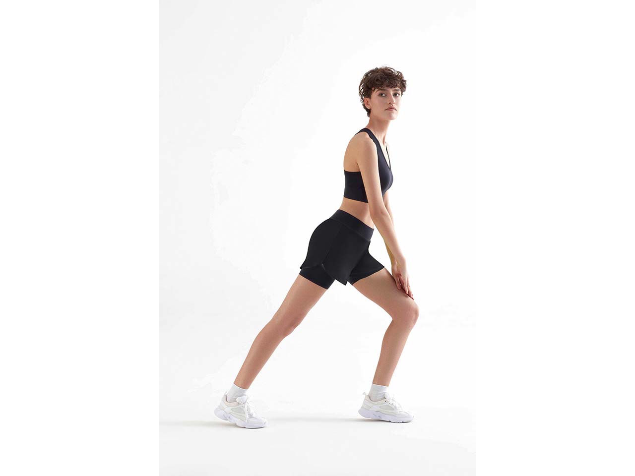 TRUE NORTH Damen-Sport-Short, doppellagig, black, Gr. XS