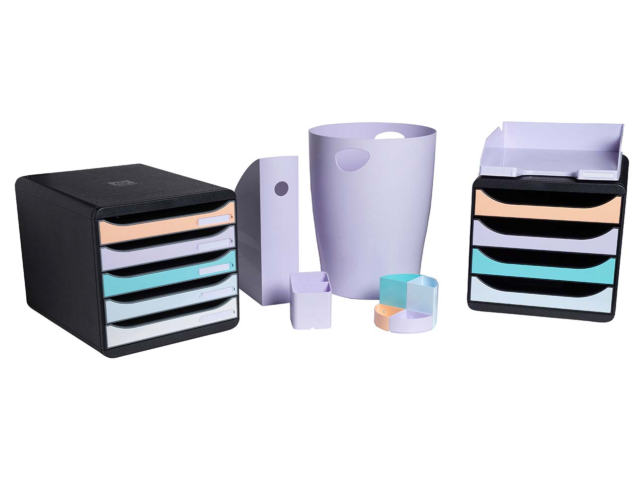 Exacompta Schubladenbox Big Box Plus "Aquarel", 347x278x271 mm, DIN A4+, 5 Schubladen