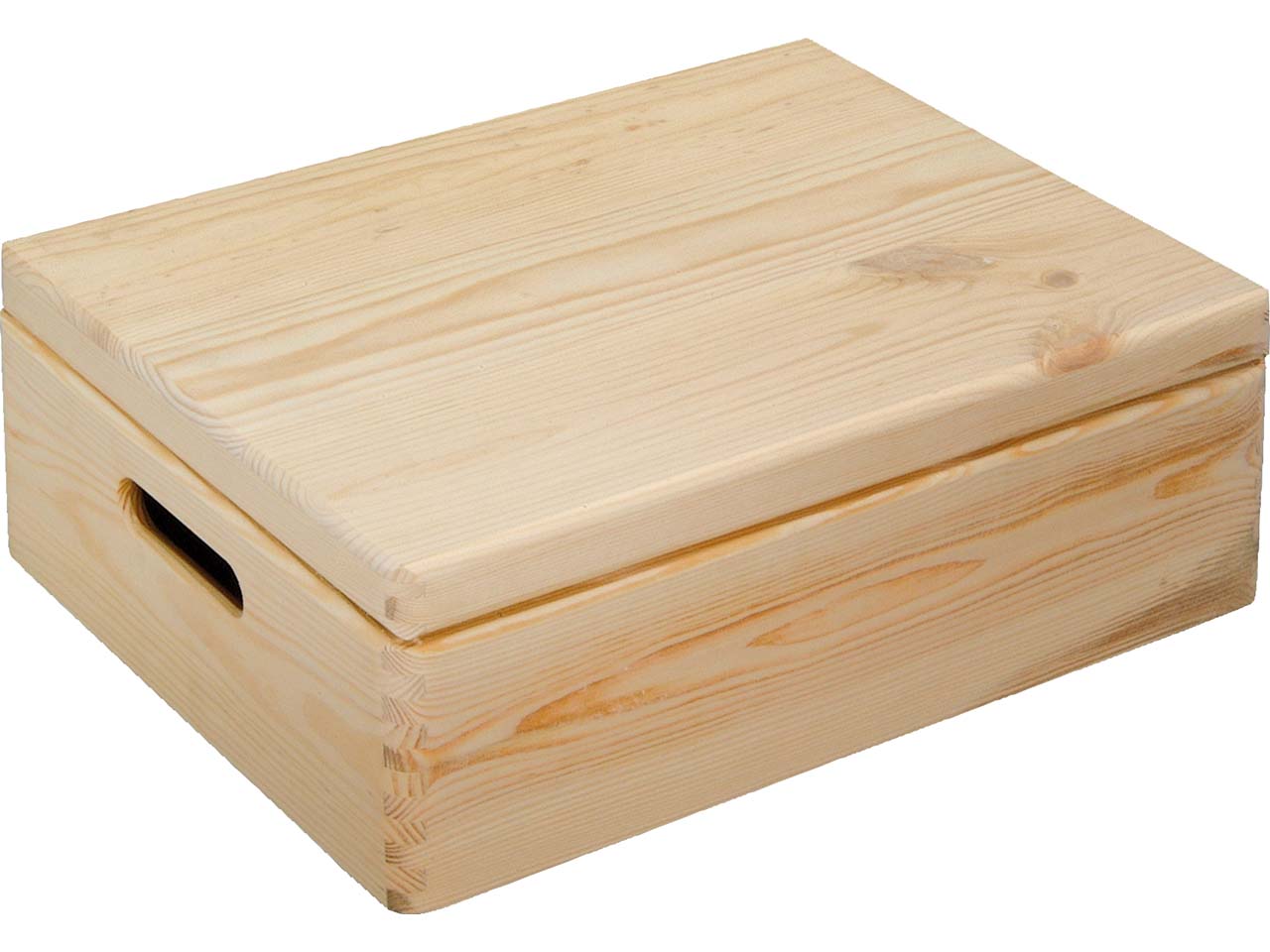 KESPER Aufbewahrungskiste aus Kiefernholz, mit Deckel und Griffen, 39 x 29 x 13,5 cm