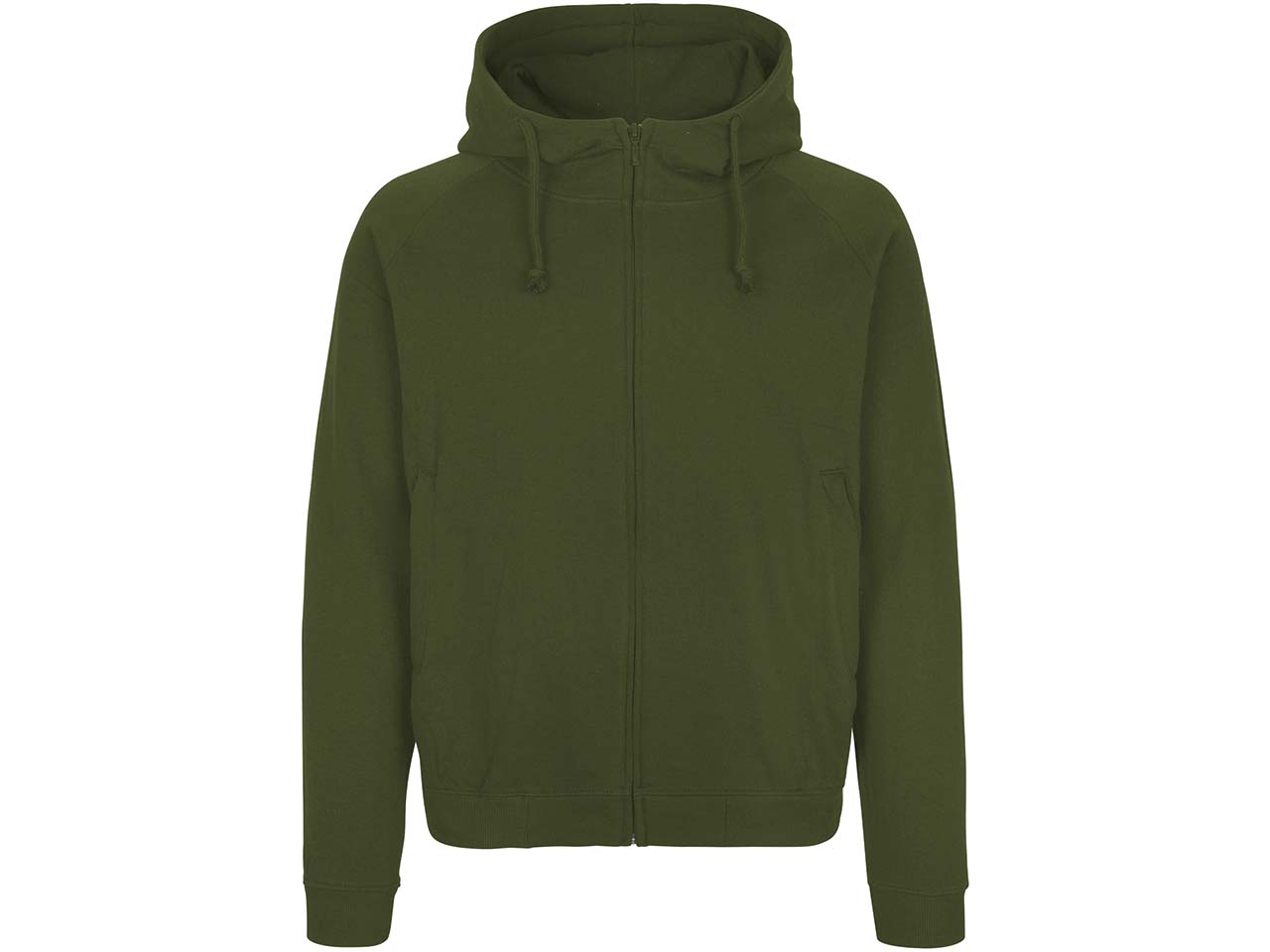 Neutral Bio-Unisex-Zip-Hoodie mit verstecktem Reißverschluss, military, Gr. 3XL