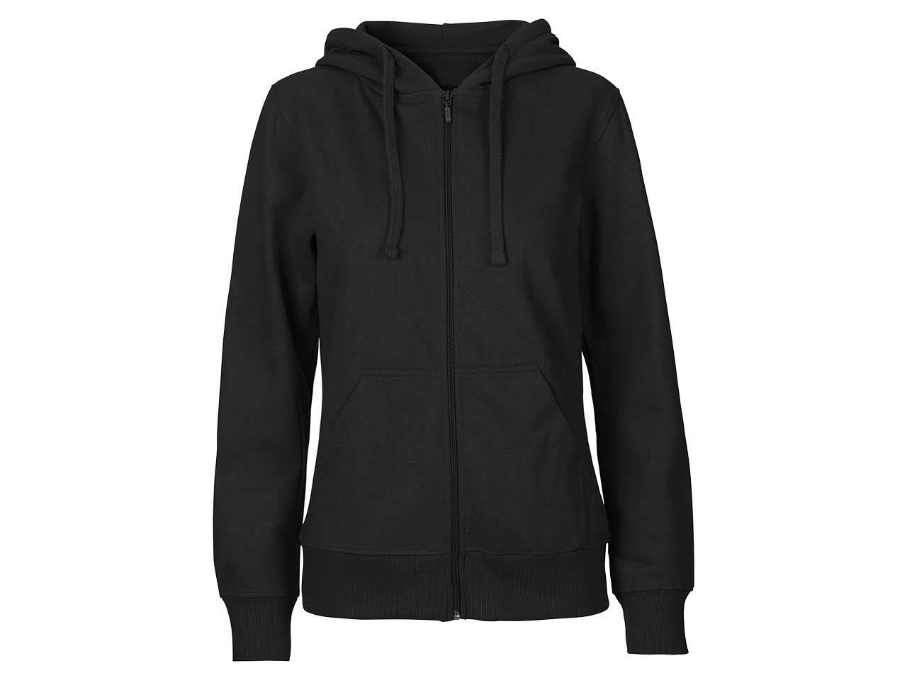 Neutral Bio-Damen-Sweatjacke mit Kapuze schwarz, Gr. L